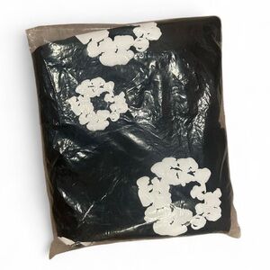Black and White Tear Denim Hoodie